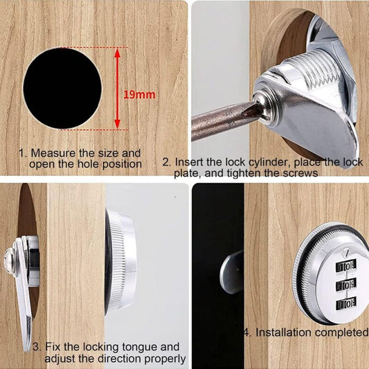Pieces Drawer of Safety Letter Box Lock of Combination Cam Cabinet Code Lock Lock a Came Without Wrench