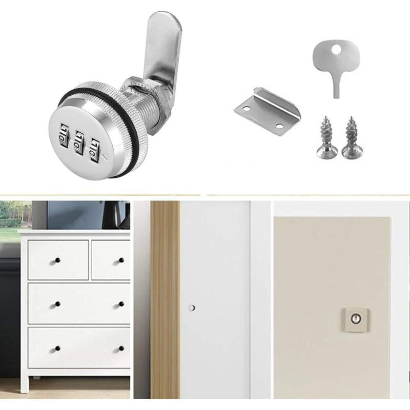 Pieces Drawer of Safety Letter Box Lock of Combination Cam Cabinet Code Lock Lock a Came Without Wrench