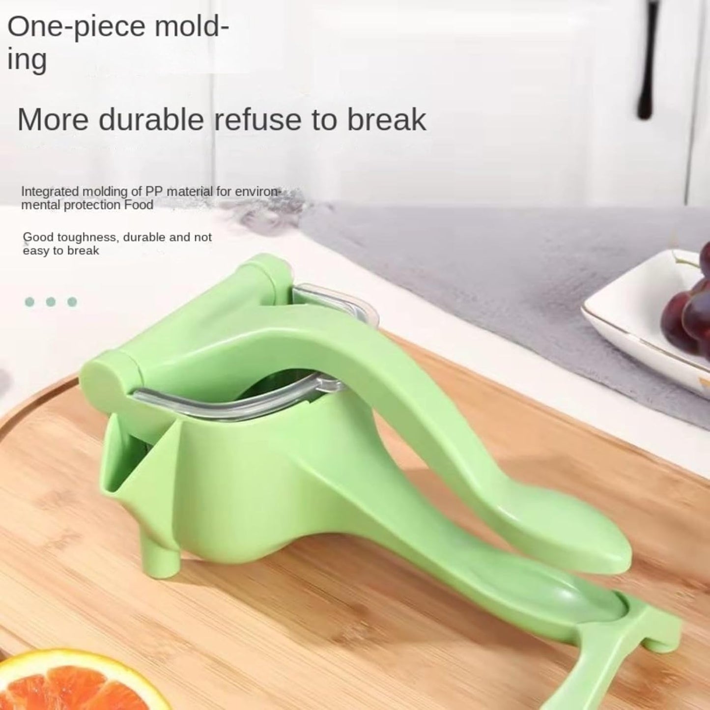 Manual Juicer - Fruit and Vegetable Juicers - Portable Multifunctional Lemon and Orange Juicer for Home Use - High Efficiency Juicing Appliance - Light Green