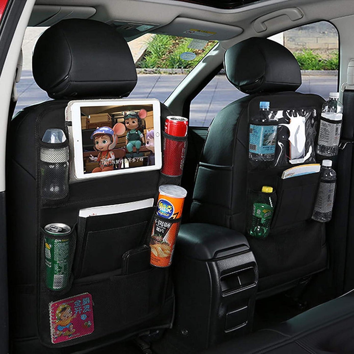 2-PACK Universal car back seat mobile/tablet multiple holders Black Black Black
