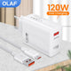 120W USB Charger Fast Charging QC3.0 USB C Cable Type C Cable Mobile Phone Charger for Huawei Samsung Xiaomi Fast Charging EU-White-10A