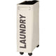 narrow laundry basket, laundry basket on wheels, Corno beige, Polyester, 43 l, 18.5 x 60 x 40 cm
