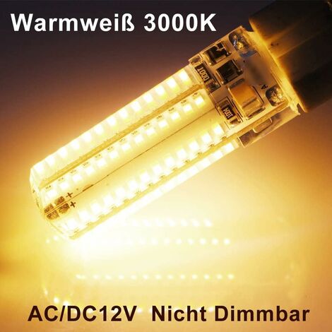 GY6.35 LED bulb, LED G6.35 12V, 7W halogen bulb equivalent to 50W, warm white 3000K, 360° beam angle, for cabinet lighting, non-dimmable (2-pack)