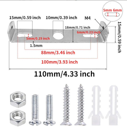 ãxjã4pcs Ceiling Plate Light Bracket Ceiling Mount Hanging Lamp Holder for Wall or Ceiling Mounted Lamp Mounting Brackets with Screws Iron 110mm Silver