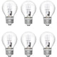 E27 Halogen Bulbs 28W G45 Glass Dimmable Warm White 2700K Golf Ball Shaped Bulb Edison Screw Lamp Clear Shade for Chandelier (6-pack)