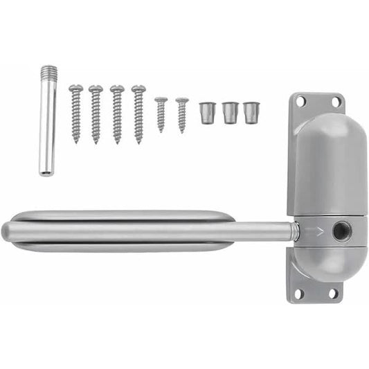 Adjustable Durable Door Closer Surface Mounted Automatic Door Spring for Self-Closing (Gray)