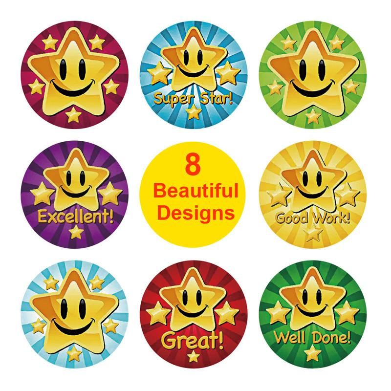 500pcs Star Cartoon Stickers, MultiColor