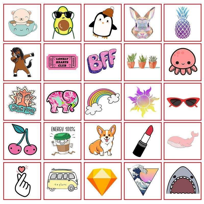 50pcs Animal Cartoon Stickers, MultiColor Decals for Kids and DIY Crafts