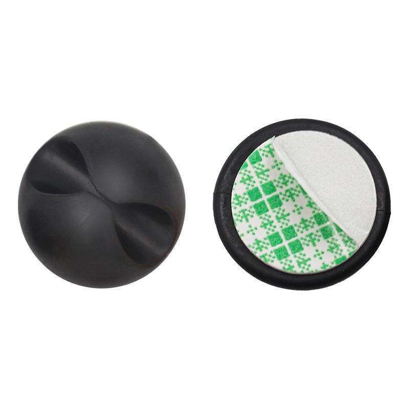 6-Pack Self-Adhesive Round Cable Holders, Black