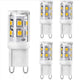5 Pack G9 LED Bulbs 2W 20W Halogen Equivalent Warm White Non Dimmable, 200lm 3000K AC 220 to 240V