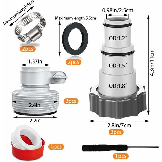 Swimming Pool Hose Adapter Compatible with Intex Pump Hose Connections, 32mm and 38mm