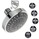 Adjustable Chrome Shower Head, Steel Round Rain Shower Head Mirror Face Shower Head