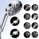 High Pressure Handheld Shower Head with 8 Spray Settings and 2 Spray Modes with Stainless Steel Hose, 1.5m