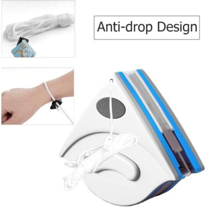 Magnetic Double Glazing Window Cleaner, Double-Sided Window Cleaning Brush, Interior Window Cleaner for Glass, with Anti-Drop Cord, 3-8 mm