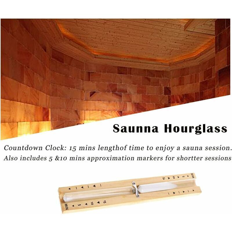 Sauna Hourglass, 15 Minutes Sauna Hourglass, Wooden Hourglass, Sauna Accessories with 2 Screws, for Saunas, Steam, Showers White Sand