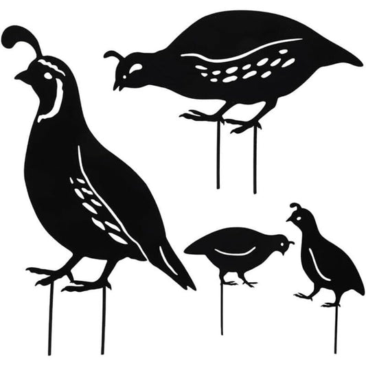 Outdoor Metal Garden Decor, Quail Farm Garden Art Metal Statues Decor Garden Decoration Lawn Path Sidewalk Garden, European Retro Style