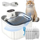 U7 Cat Water Fountain Waterer 3L/101oz, Wireless & USB Rechargeable Pet Water Fountain with 304 Stainless Steel Lid, Smart Infrared Motion Sensor Automatic Pet Water Dispenser, Ultra Quiet Pump, Detachable Easy Clean, 4 Filters Included