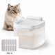 White Cat Water Fountain 3L,6 Filters Included, Wired Pet Water Dispenser for Cats & Small Dogs, Waterfall-Style Quiet Drinking Fountain with Filter, Easy-Clean ABS+PP Bowl, 5V 1A