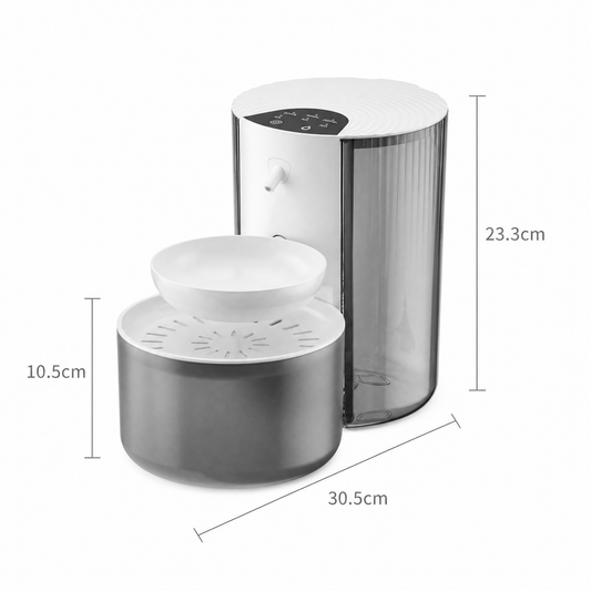 White Smart Pet Water Dispenser 3L Cordless Cat Water Fountain No Filter Required, Rechargeable Wireless Pet Drinking Fountain with Clean & Waste Water Separation, Tilt-to-Refresh Bowl, 2000mAh Battery for Cats & Small Dogs