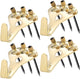 4 Packs Heavy Duty Picture Hanger Kits, 4pcs 100 lbs Photo Hangers Hooks with 12pcs Nails, Mirror Picture Painting Clock Hanging Hardware Tools for Wooden Dry Walls- Gold
