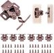 8 Pcs Cabinet Latch Double Roller Catch, Catch Hardware for Cupboard Closet Cabinet Door Latches and Catches, Cold Rolled Steel Cabinet Latches with Spear Strike, Red Bronze