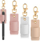 3 Pcs Pen Holder for Lanyard, Anti-Lost Neck Lanyard Pen Holder Keychain, PU Leather Retractable Pencils Clip Portable Single Pouch, Office Supplies for Badge Reels Nurses Clerks Couriers (3 Colors)