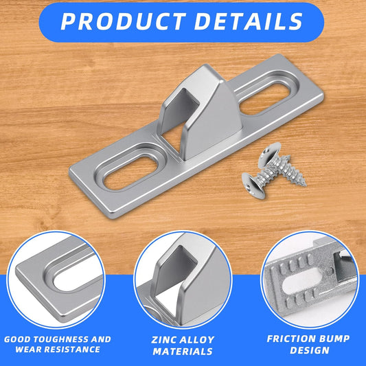 2-Pack Sliding Door Keeper - Chrome Plated Sliding Glass Lock with mounting Screws Slide Sliding Door Lock Latch Hardware Replacement for Various Sliding Patio Door