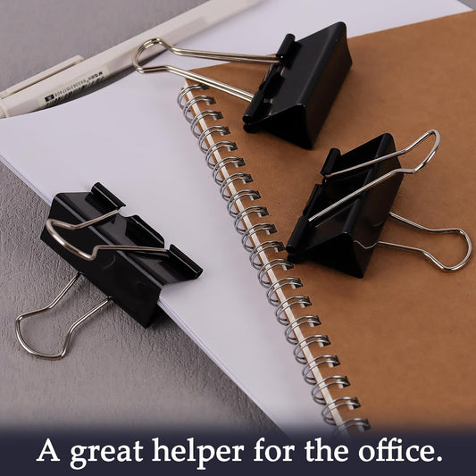 Extra Large Binder Clips (36 Pack) 2 Inch, Big Paper Clamps for Office Supplies, Black