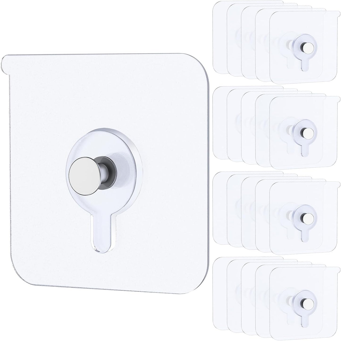 20 Pcs Adhesive Picture Hooks 20 lbs Max 2.2”Load No Drill Screw Stickers Heavy Duty Picture Hangers Without Nails No Nail Wall Hooks for Hanging Frame Hanger Sticky Hook for Bathroom Kitchen