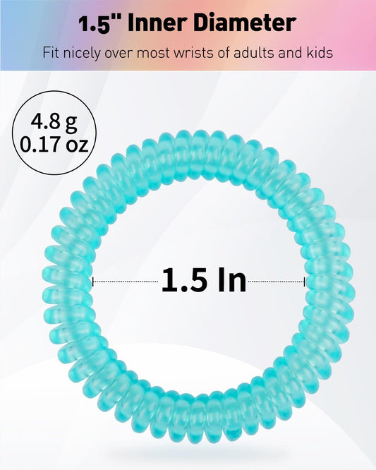 10 Color Wristlet Keychain Flexible Plastic Spring Spiral Coil Key Holder with Key Ring Chain