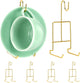 6 Pack Gold Tea Cup and Saucer Display Stand Holder Rack for China Coffee Mugs Organizer – Teacup Easel for Kitchen, Dining Room, and Curio Cabinet Displays
