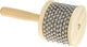 Wooden Cabasa Percussion Musical Instrument, 3.5 Inch Stainless Steel Beaded Shaker with Wooden Handle, Professional Rhythm Maker, 3.54" x 7.28"