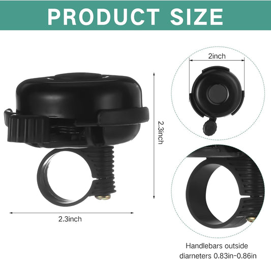 15 Pcs Classic Bike Bell Aluminum Bicycle Bell Loud Crisp Clear Sound Bike Accessories Easy Installation for Adults Kids Girls Boys, Black