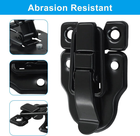 4Pack Retro Black Box Toggle Latch Antique Duckbilled Hasp Latch Catch with Padlock Hole Box Hasp Lock Toggle Hasp Latches Hardware for Jewelry Box Cabinet Wooden Case Ordinary Box Crafts