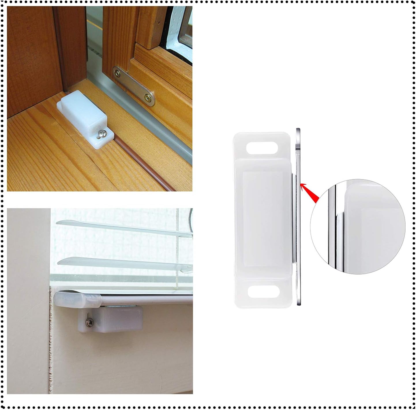 Magnetic Door Catch Latches for Cabinet Doors, Cupboards, Drawers & Shutters -Pack of 10