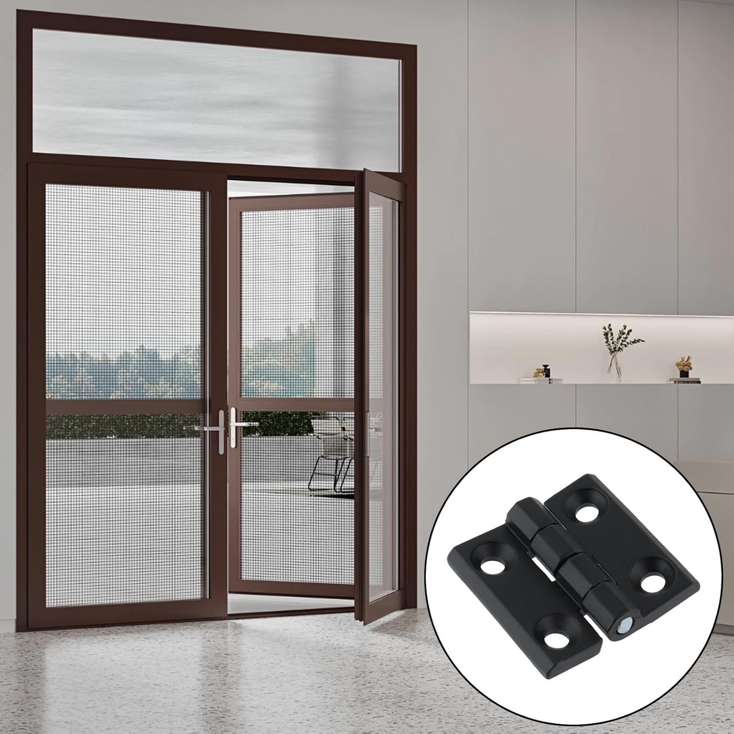Black Butt Hinge Zinc Alloy Door Hinge Heavy Duty Boat Hatch Hinges Residential Bed Room Hinge for Doors Hardware 1.96" x 1.88" -4pcs