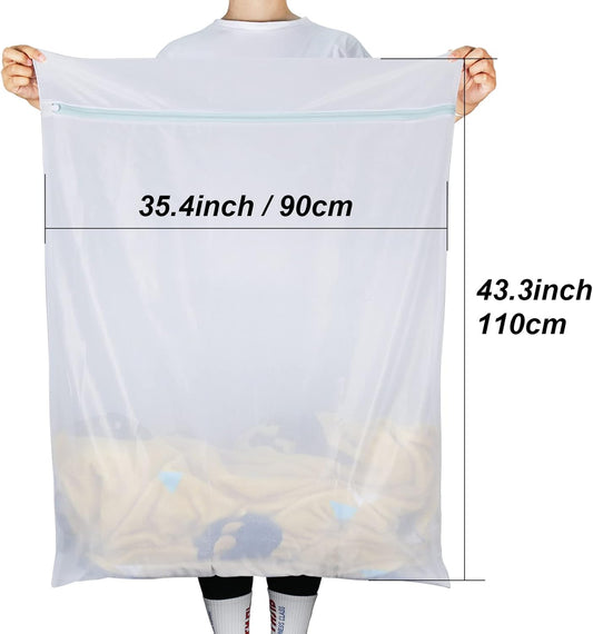 Extra Large Mesh Laundry Bags, 2 Pack 43 x 35 inch Jumbo Delicates Bag for Washing Machine, Large Mesh Bags for Delicates, Coats, Blankets, Bedding, Toys, Pet Items