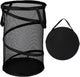 Collapsible Laundry Basket Foldable Mesh Pop Up Hamper with Handles for Laundry Room, Bathroom, Kids Room, College Dorm, Travel, Storage Organizer Black