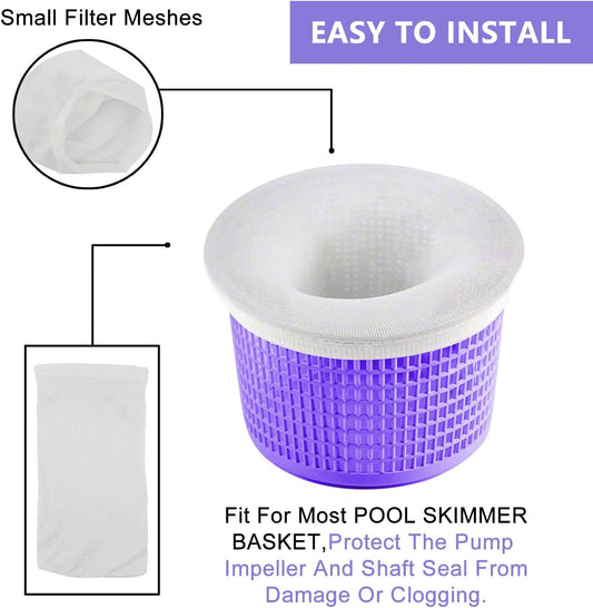 30-Pack of Pool Skimmer Socks - Filters Baskets, Skimmers Cleans Debris and Leaves for In-Ground and Above Ground Pools