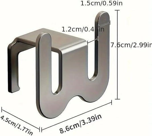 Wall-Mounted Aluminium Slipper Holder - Self-Adhesive Space-Saving Organizer - 2 Pack