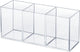 Transparent Pen Holder Desk Organizer - Pencil Marker Paperclip Storage Container - Plastic Stationery Organiser for Office Bedroom Bathroom