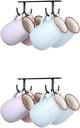 Under Cabinet Industrial Mug Holder - Space-Saving Hanging Rack for Mugs, Cups & Kitchen Accessories - 4 Hooks - 2 Pack
