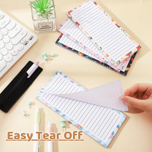 Magnetic Notepads with Pen Holder - 200 Sheets - 4 Pack for Refrigerator - Ideal for Grocery Lists & To-Do Lists