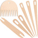 7-Delige Houten Weefset - Weefnaalden Weefspoel & Weefkam - Handweven DIY Gereedschap - Tapestry Wandtapijt Breien - Cadeau Breien Weven