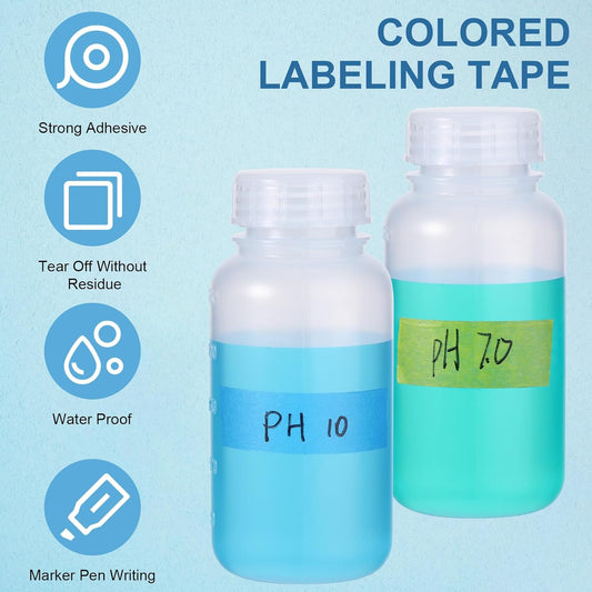 Glenmal 6 Rolls Laboratory Labeling Tapes, 164 Feet Long x 3/4 Inch Width, Temperature Resistant Water Resistant Freezer, Assorted Color for Marking and Color Coding Label Tape (Classic)