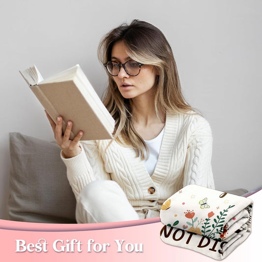 Book Lovers Gifts for Women Men, Flannel Soft Book Reading Blanket Decor, Reader Gifts for Birthday, Reading Accessories, Bookish Bookworm Gift - 50'' x 60''