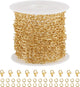 16.4 Feet Hollow Heart Chain Roll Gold Plated Stainless Steel Jewelry Making Chain with Clasps for Handcrafts DIY