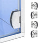 4-Pack No-Drill Glass Door Hinges for Cabinets, Showcases, Wine Cabinets - Heavy Duty Zinc Alloy, Fits 5-10mm Glass Thickness, Matte Finish, Rust-Proof (Large)