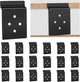 20 Pack Slatwall Metal Plate Mount Backplate Mounting Adapter to Make Items Slatwall Compatible Heavy Duty Steel Bracket with 4 Pre-Drilled Holes Backplate for Secure Display (Black)