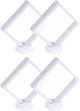4 Pcs 3D Floating Display Case, 4.33 x 4.33 Inch Floating Frame Display Holder Stand, Transparent PE Jewelry Storage Box, White